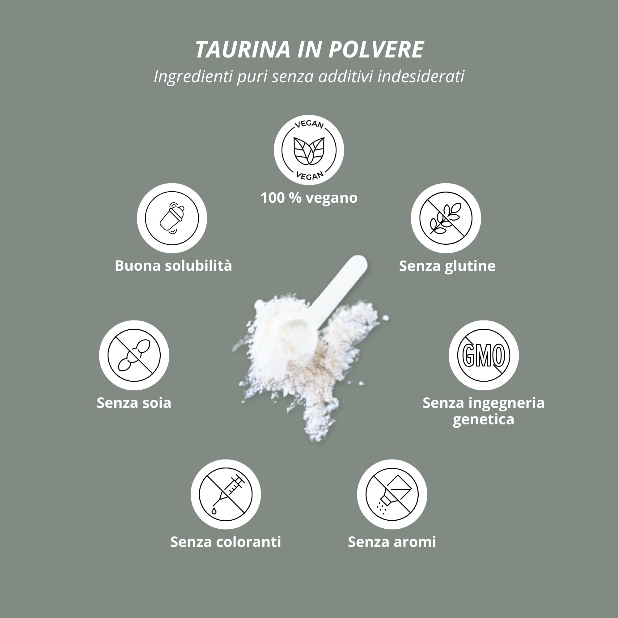 Nutri + Taurina in Polvere 1 kg - ad alto Dosaggio - Base vegetale tramite Fermentazione - pura Taurina 1000 g - vegana - neutra - naturale senza Additivi - Qualità premium