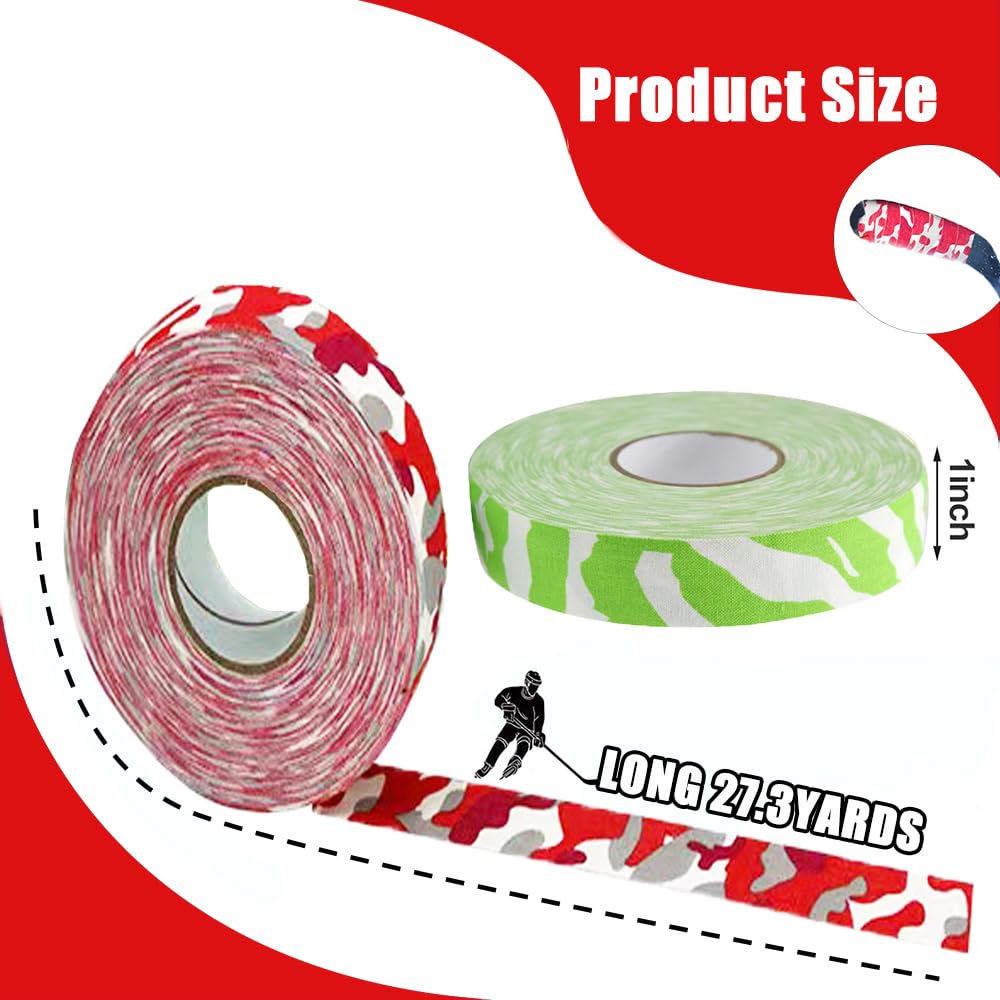 SONGMIKY Hockey Tape for Ice Hockey Stick, 1 Inch x 27 Yards, Waterproof Non-Slip, 6 Rolls