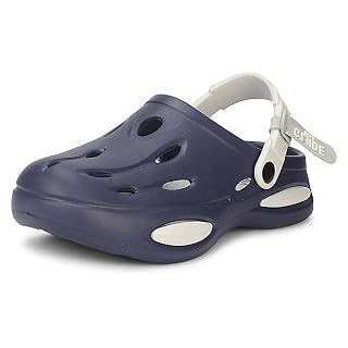 Kraasa Glide Gear Men's Eva Casual Clogs for Everyday use | Sandals with Adjustable Back Strap | Lightweight, Comfortable Bluegrey UK 8