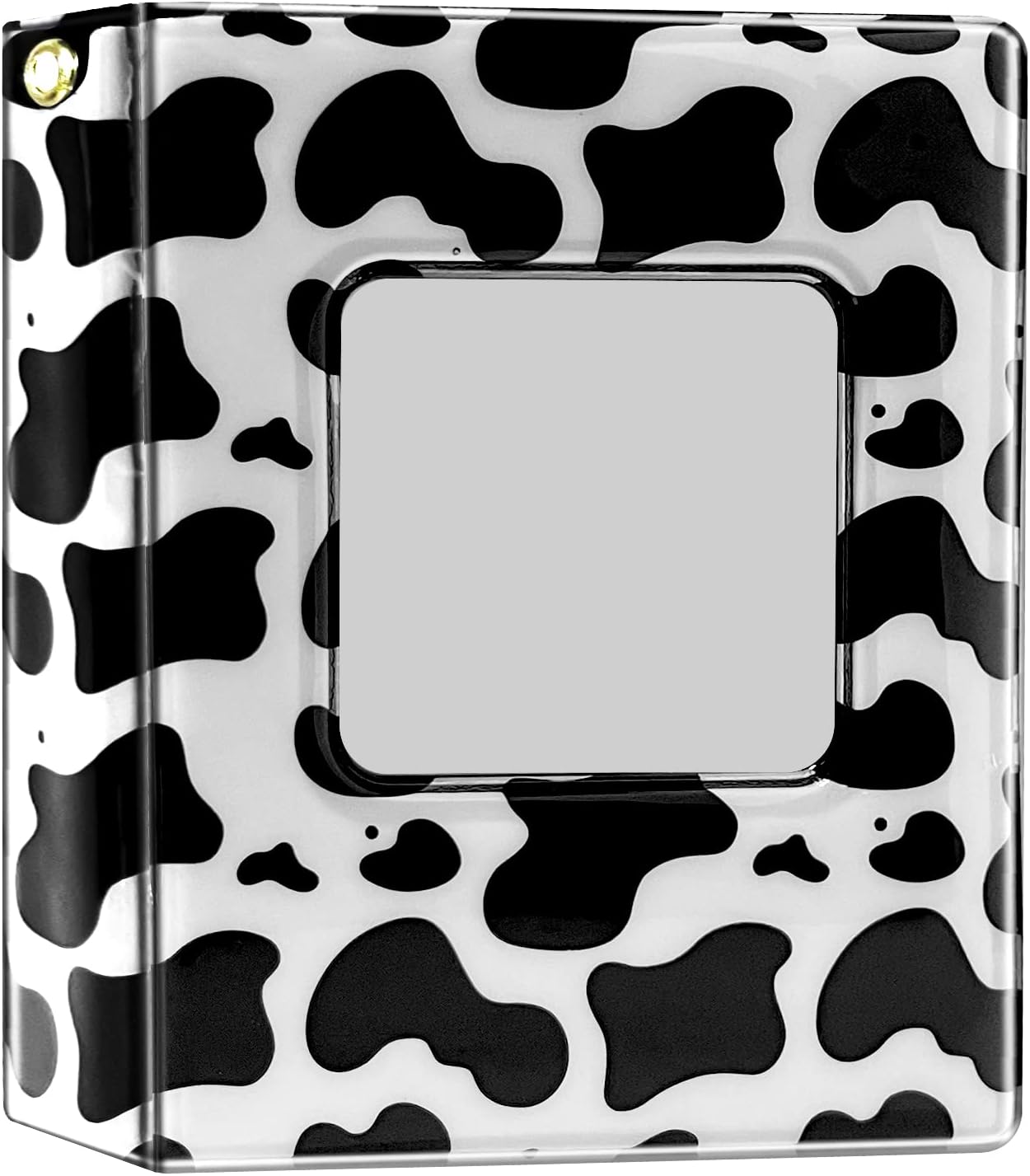 3 Inch Mini Photo Album, Kpop Photocard Holder Book, Hollow Out Photo Card Binder Mini Kpop for Fujifilm Instax Camera 32 Pockets (Cow)
