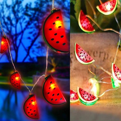 Miniatura 6 de Guirnalda de luces de frutas alimentadas por pilas, lámpara de iluminación para interiores y exteriores, fresa, uva, sandía, limónplátano, para