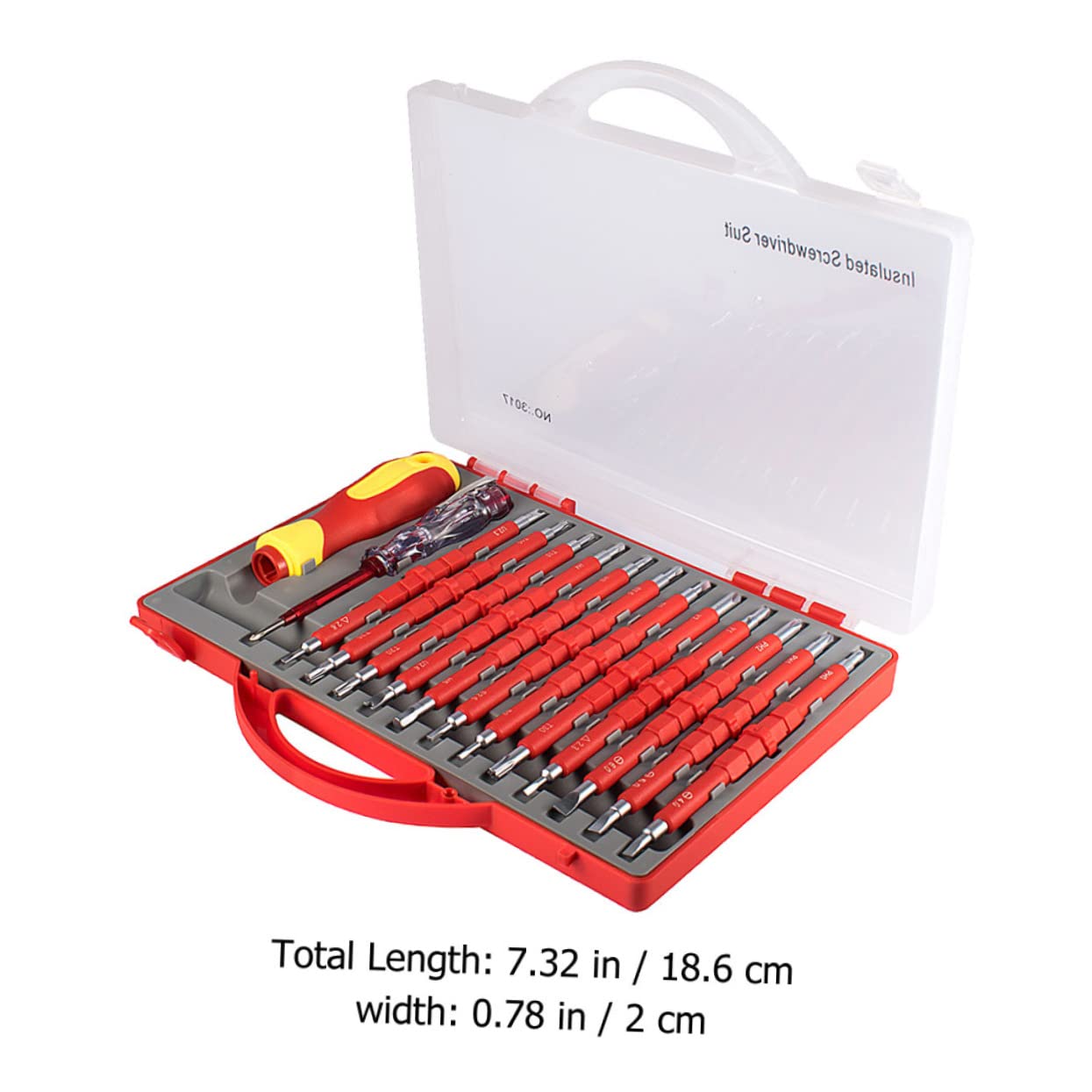 VILLCASE Juego de 26 Destornilladores Herramienta de Electricista Antideslizantes Mango Aislado para Reparaciones Eléctricas y Domésticas Kit Completo