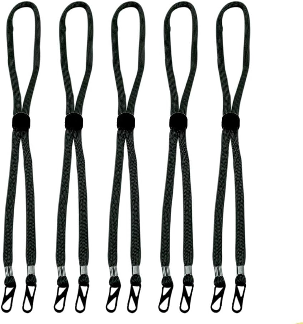 URBANTRADING Adjustable 5pcs Black Mask Lanyards around