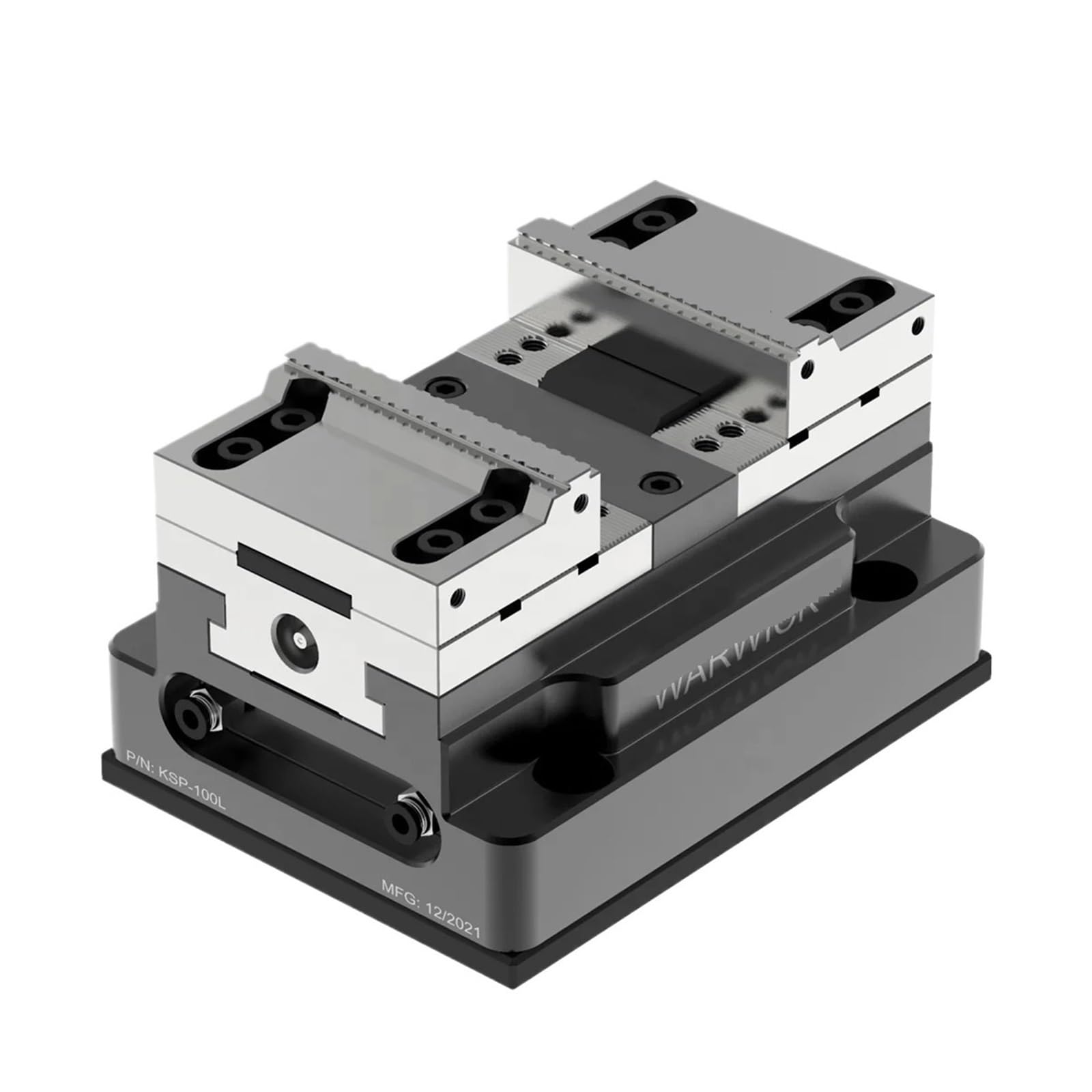 Self-Centering Pneumatic Vise KSP2-100 - 5 Axis Rotary Vices with Aluminum Soft Jaw for Precision Clamping