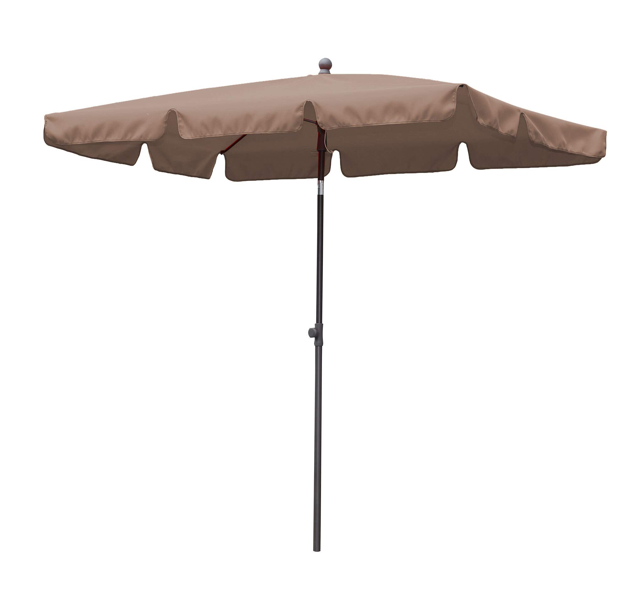 QUICK STAR Parasol balkonowy 200 x 125 cm, prostokątny, składany, kolor taupe, parasol ogrodowy, UV 50, z pokrowcem ochronnym