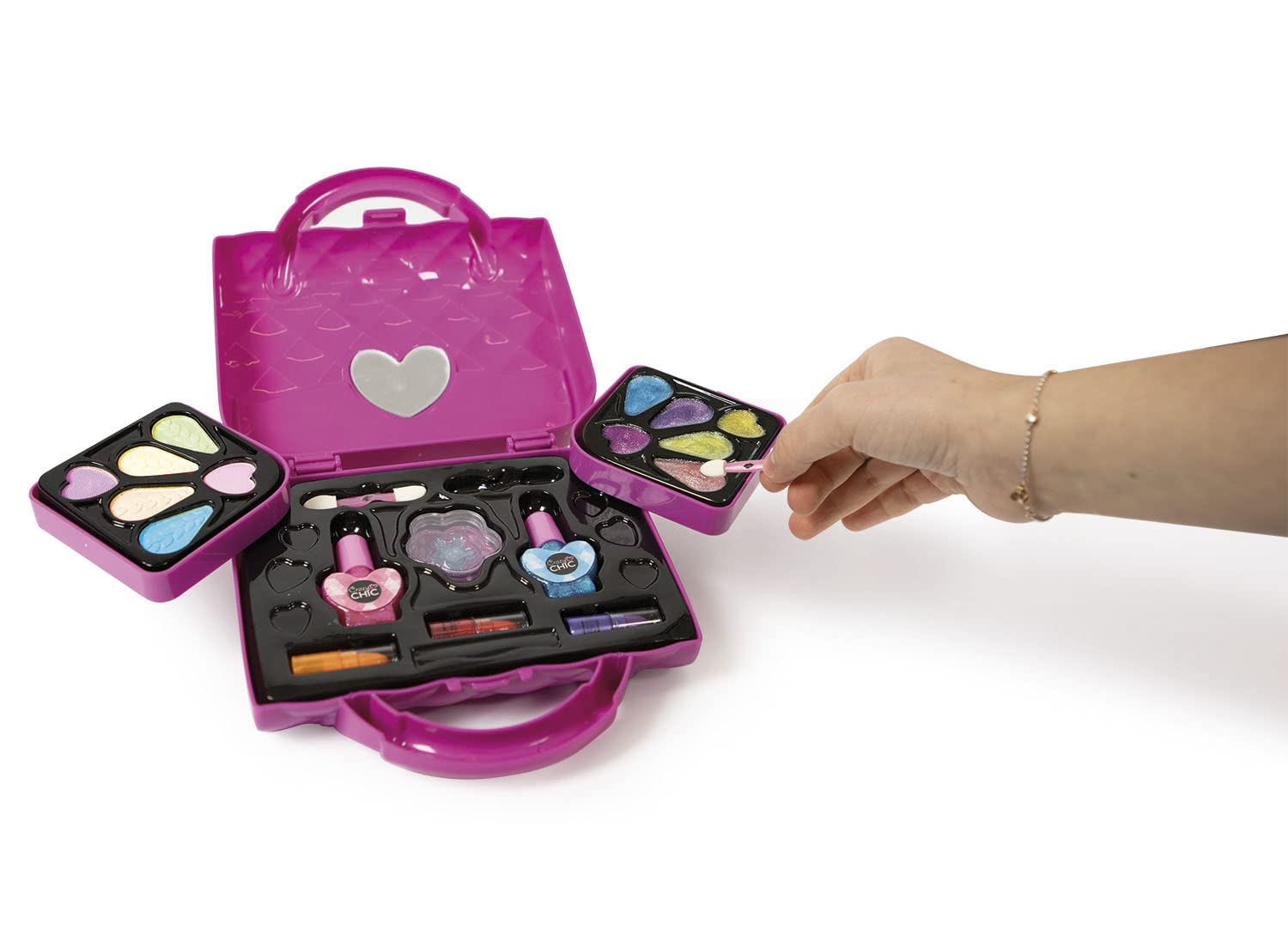 Clementoni Crazy Chic - Lovely Make Up Bag, Cofanetto Trucchi Bambine 6+ Anni, Trousse Portatile con Set di Cosmetici e Smalti Sicuri per Bambine, Idea Regalo, 18743