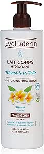 EVOLUDERM - Lait Corps Hydratant Monoï à la Folie - 500 ml - Fabrication Française