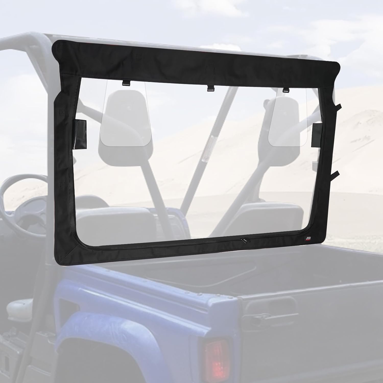 KEMIMOTO UTV Rear Windshield Windproof Full Windshield Back Window Clear with Zipper Compatible with Rhino 450 660 700 Massimo 500 700 MSU500 Axis 500 700 Coleman Hisun Dustproof Window