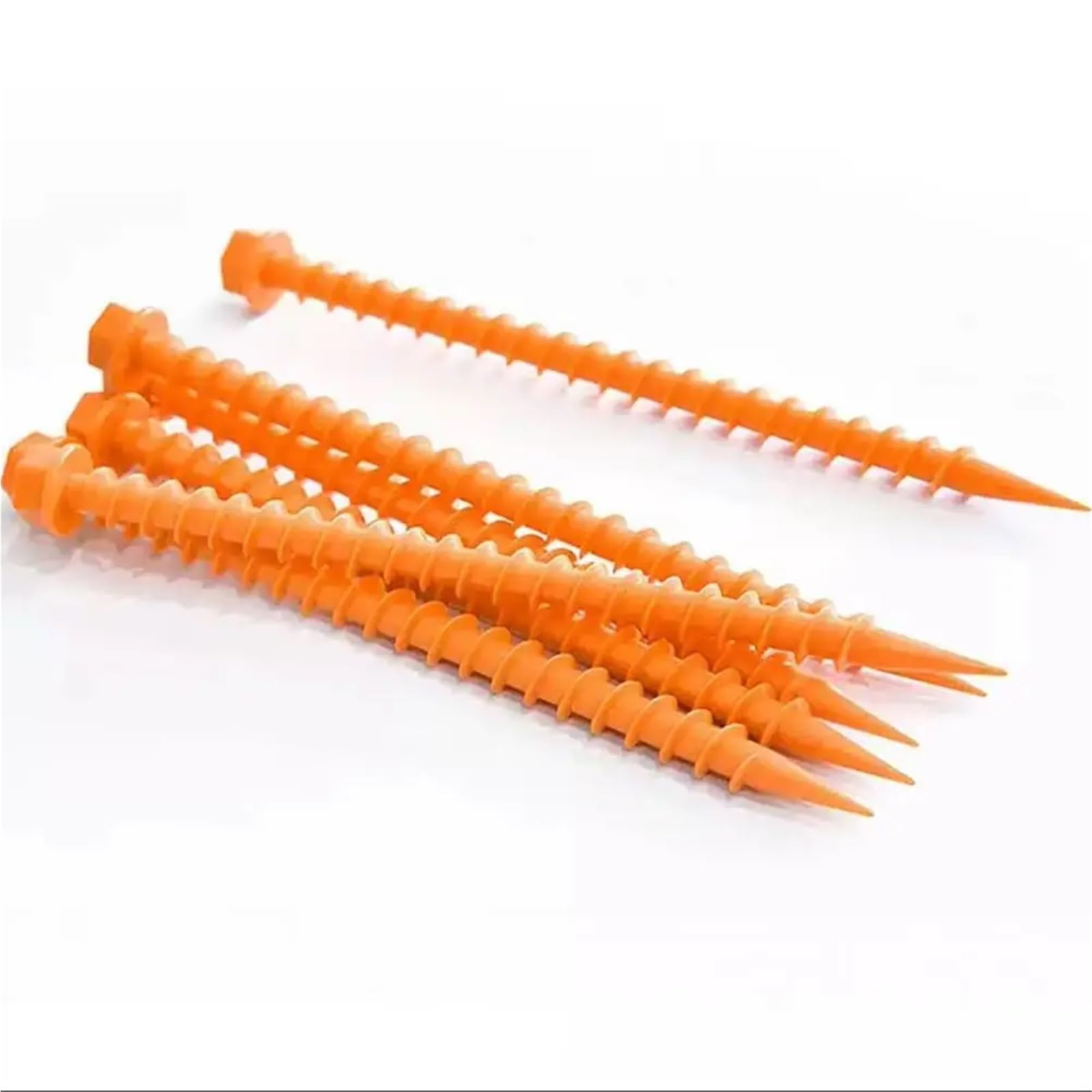 Śledź namiotowy, 6 szt. 26, cm wkręcanych kołków do namiotu, wiatroodpornych, wbijanych w ziemię, kempingowych(Orange)