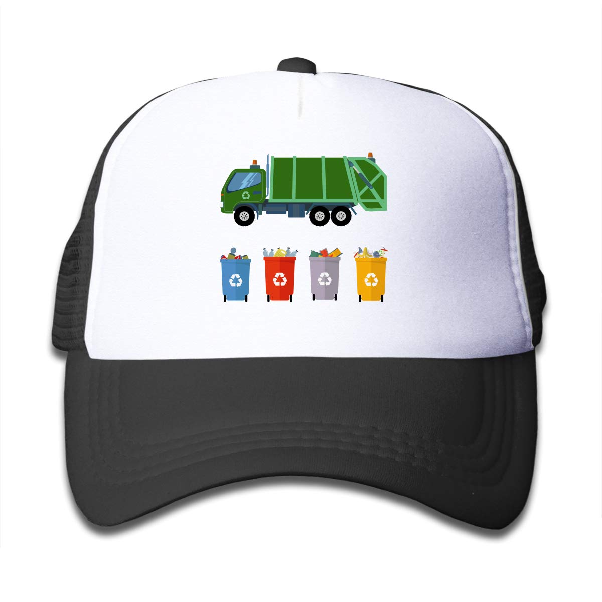Waldeal Boys Recycling Bin Trash Truck Garbage Man Kids Mesh Baseball Cap Adjustable Trucker Hat
