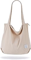 KALIDI Women's Corduroy Tote Bag - Large Capacity Zipper Shoulder Handbag with Pockets, Fits 15.6" Laptop