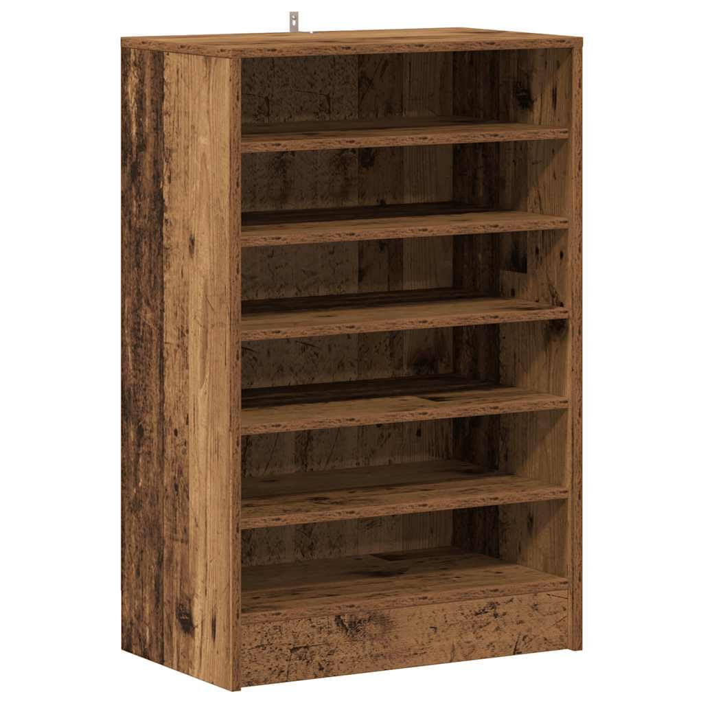 Armoire à Chaussures Vieux Bois 60x35x92 cm en Bois d'ingénierie pour Entrée