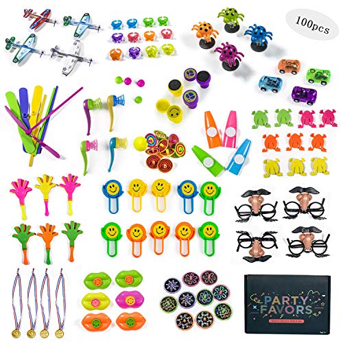 Jolintek Juguetes de Fiesta a Granel 100 Pcs Juguetes de Piñata y Bolsas de Regalo para niños Rellenar Piñatas cumpleaños Partido Regalos o para el Colegio