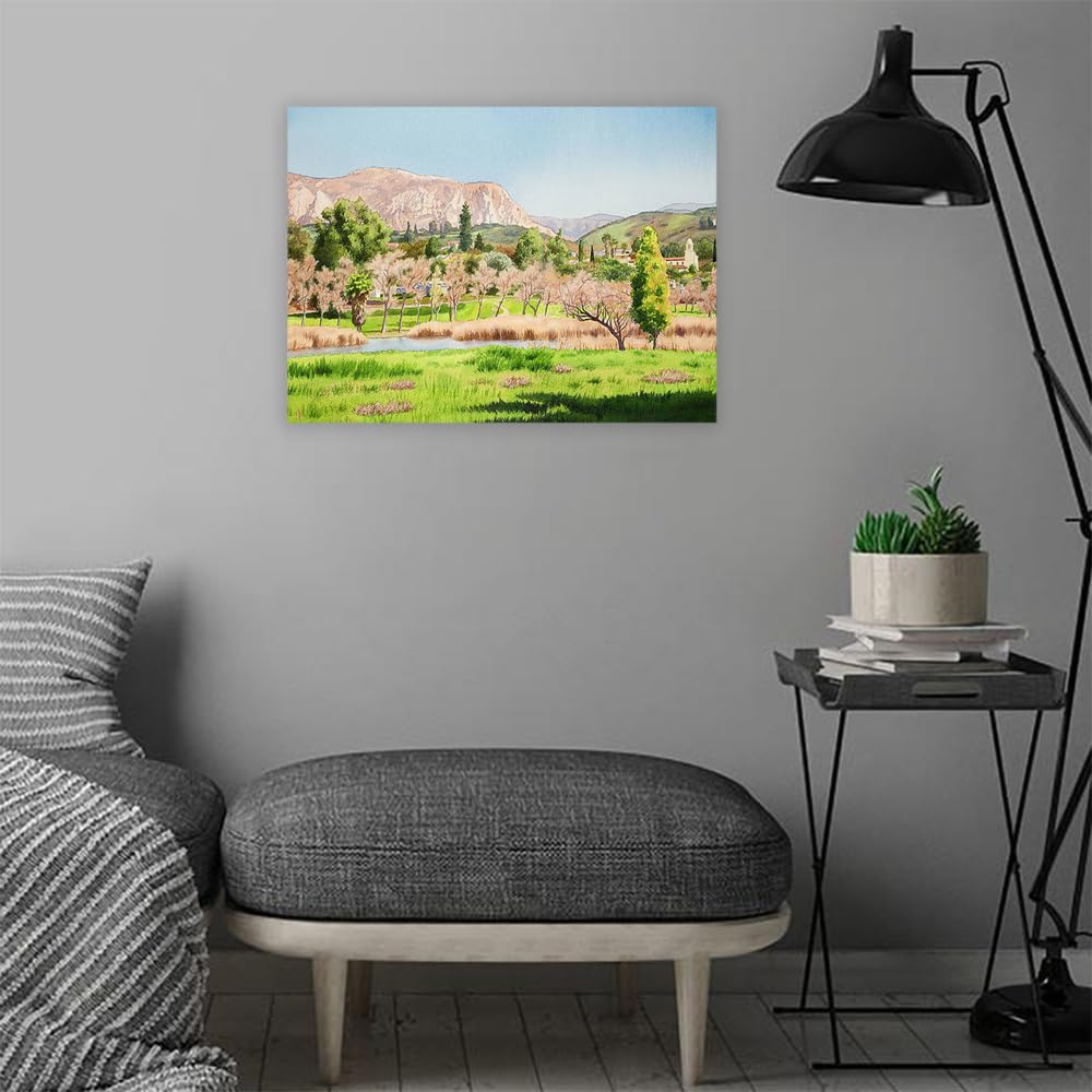 VERRE ART Printed Framed Canvas Painting for Home Decor Office Wall Studio Wall Living Room Decoration (22x14inch Wrapped) - Lakeside California