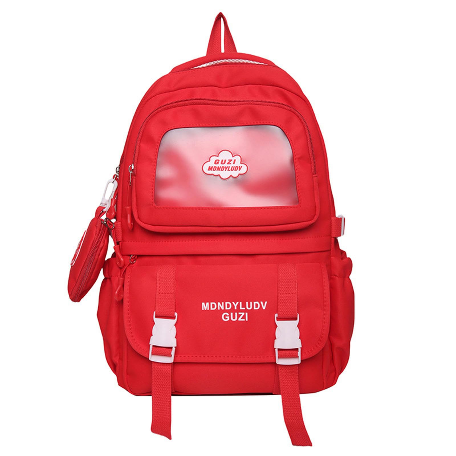 Zaino Scuola Zaino per Donne Zaino per Ragazze Zaino per La Scuola Zaino per La Scuola Zaino di Grande capacità Zaino da Viaggio Trasparente Impermeabile-Rosso