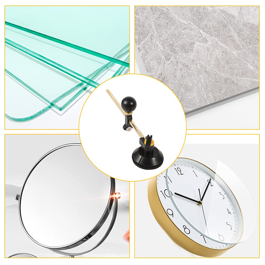 Taglia Vetro, Tagliavetro Circolare, Gomma E Alluminio Tagliavetro Regolabile con Scala Chiara per Hobbisti Tagliavetro Professionali