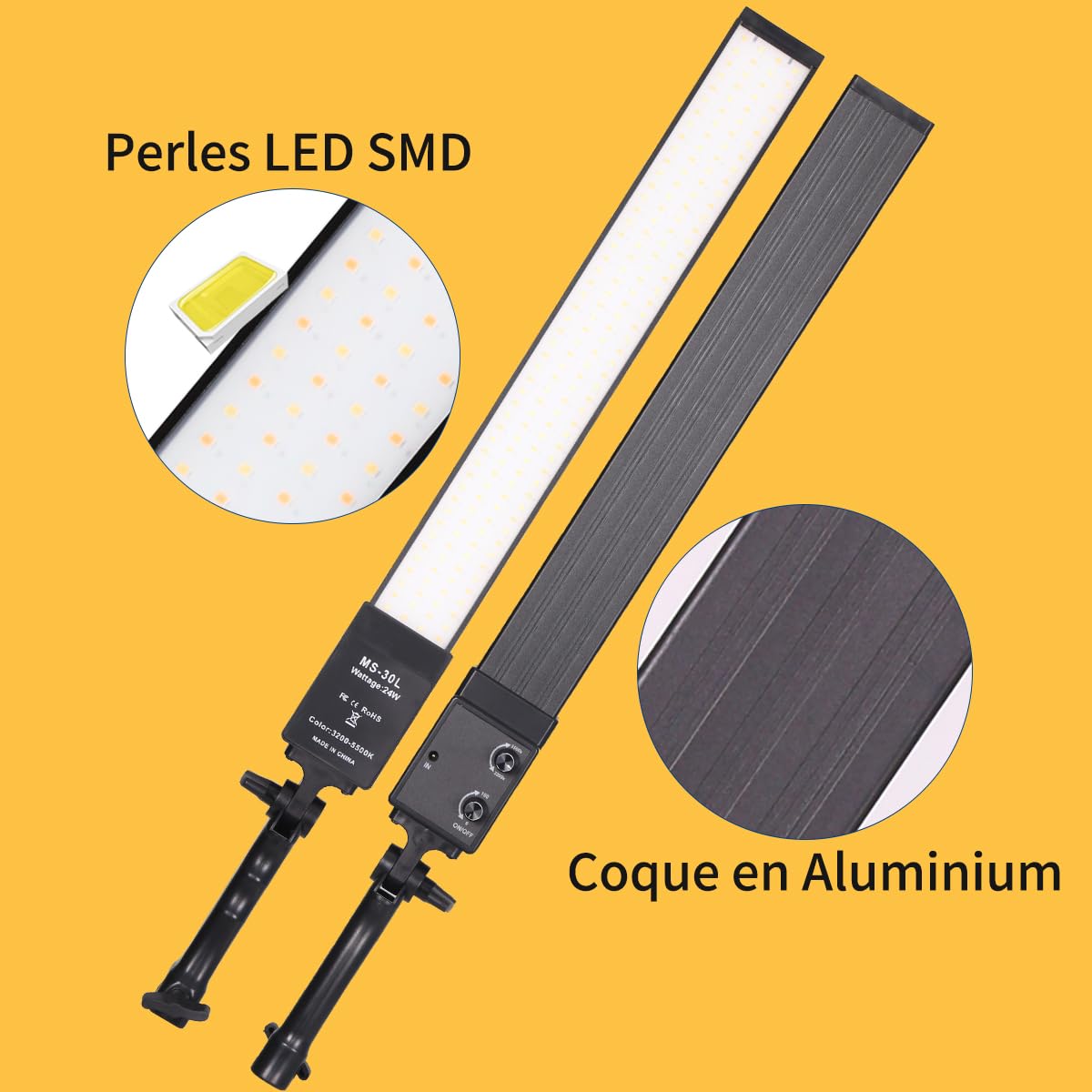 24W 3200K-5500K Lampe Photo LED dimmable réglable Kit d'éclairage de Studio avec trépied et Sac pour caméra vidéo Studio Youtube Produit Portrait Tournage en Direct