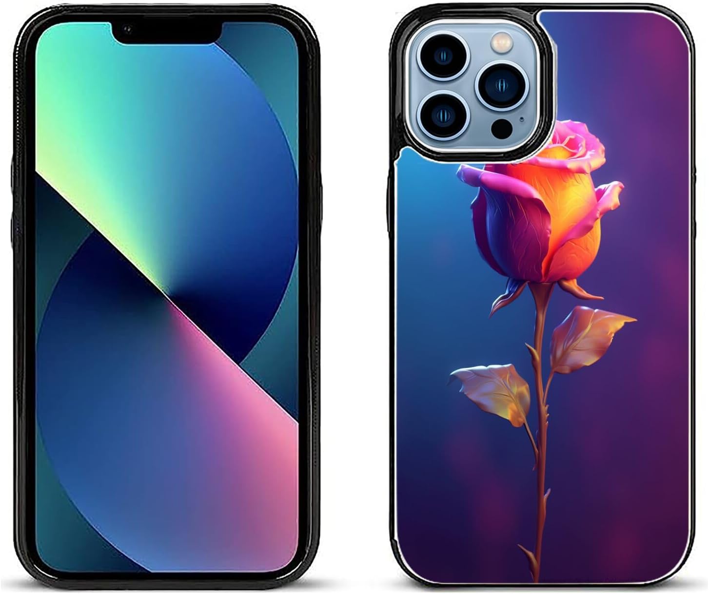 DAFEI Stylish Wallet Case for iPhone 13 Pro Max with Rose Flower-aa1231 Design - Premium Protection and Functionality Sleek Design Kickstand Feature