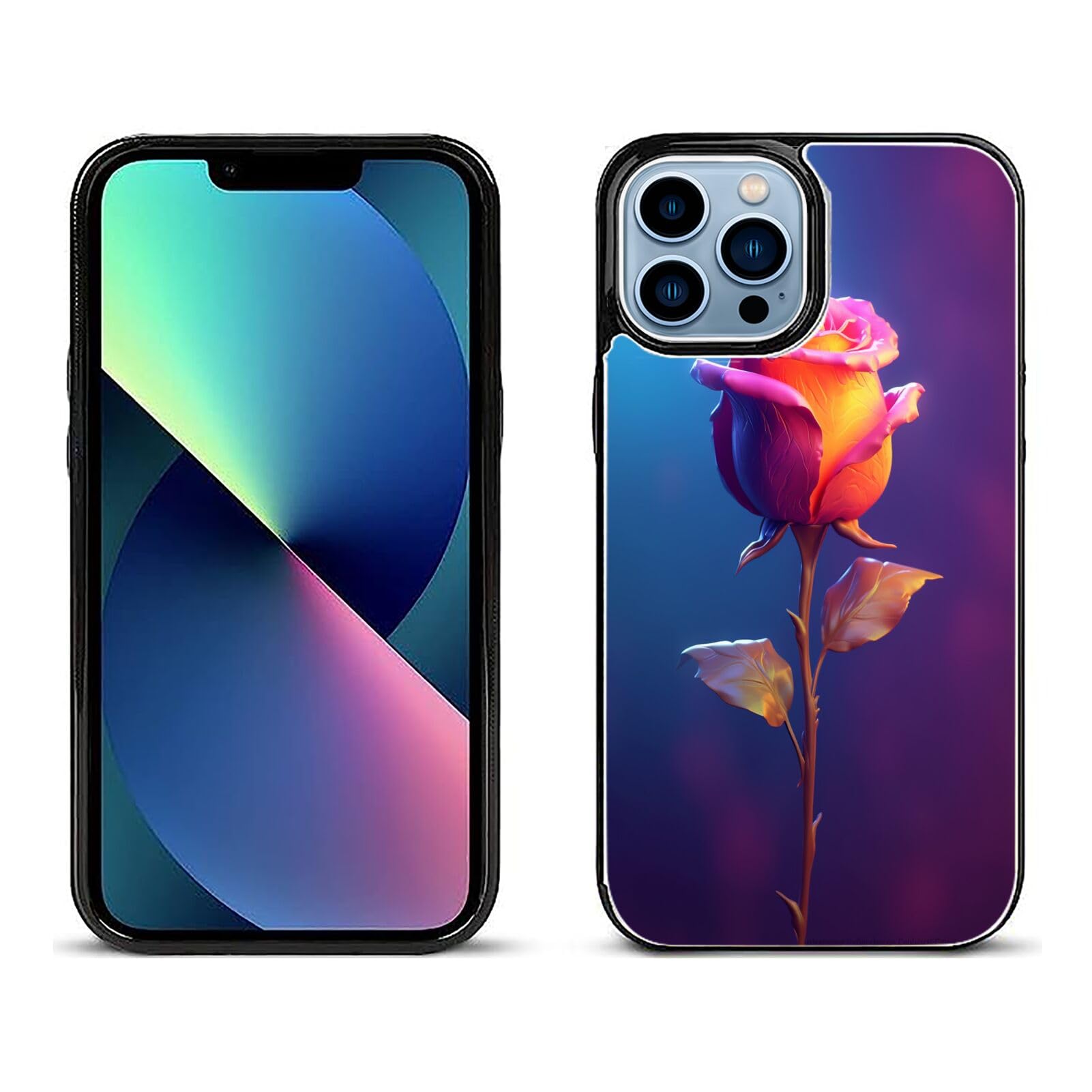 DAFEI Stylish Wallet Case for iPhone 13 Pro Max with Rose Flower-aa1231 Design - Premium Protection and Functionality Sleek Design Kickstand Feature