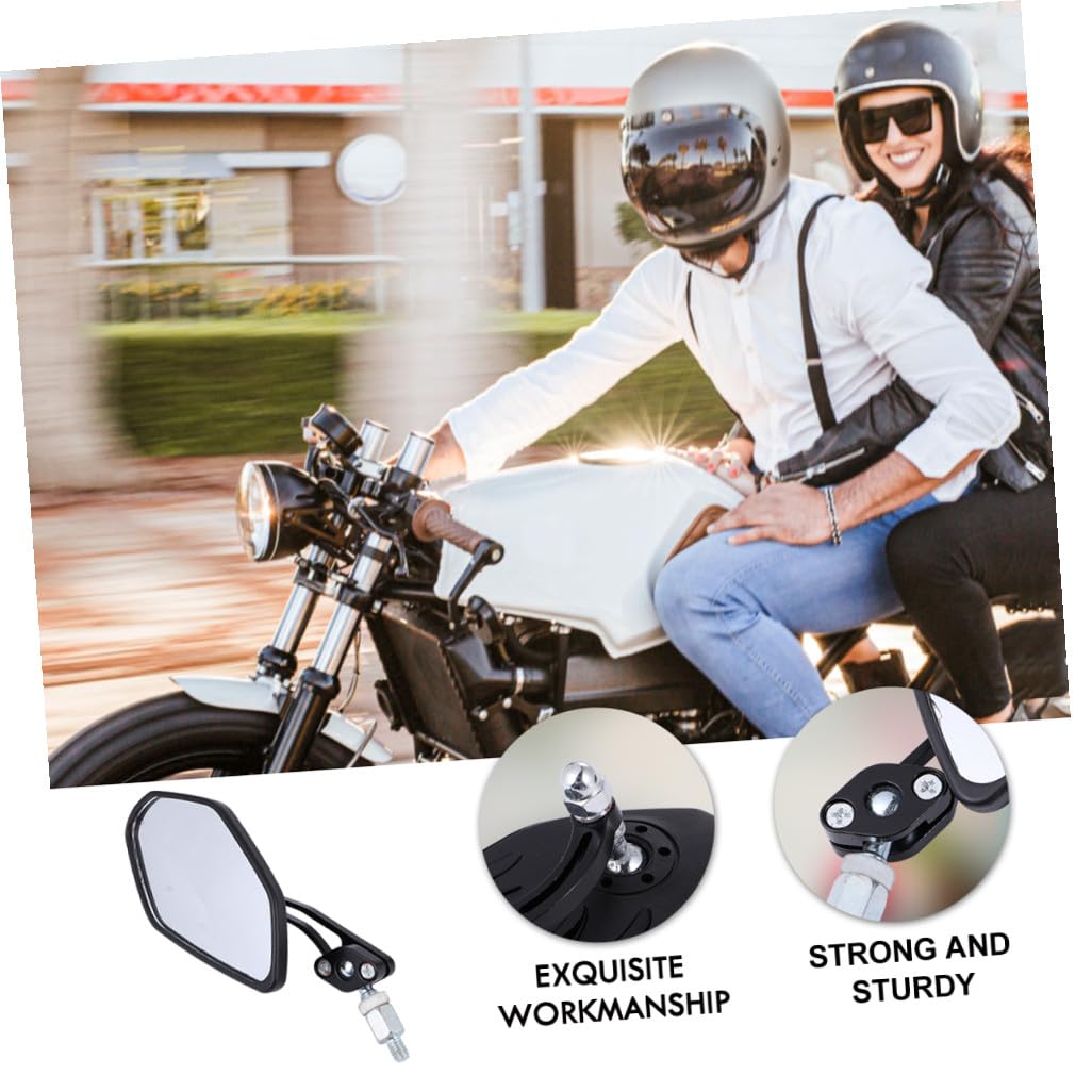 Specchietto Retrovisore Moto 1 Paio in Lega di Alluminio Nero