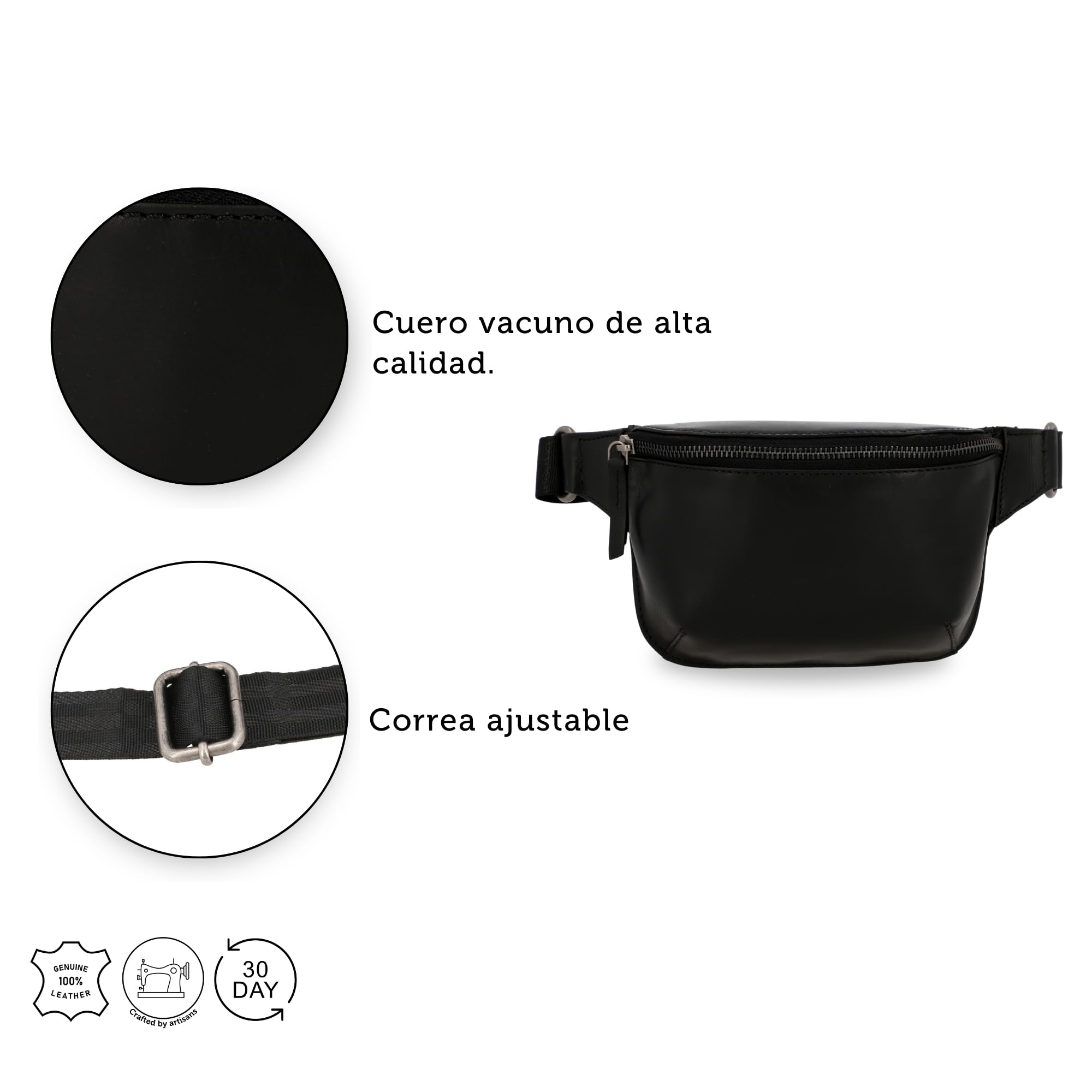 Gusti Norell Riñonera de Piel - Riñonera de Piel, Negro