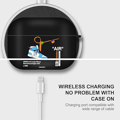 Vista 2 de Funda para Airpods Pro Air Sports Shoes, funda protectora de TPU suave resistente para Apple Airpod Pro con llavero para mujeres y hombres, azul