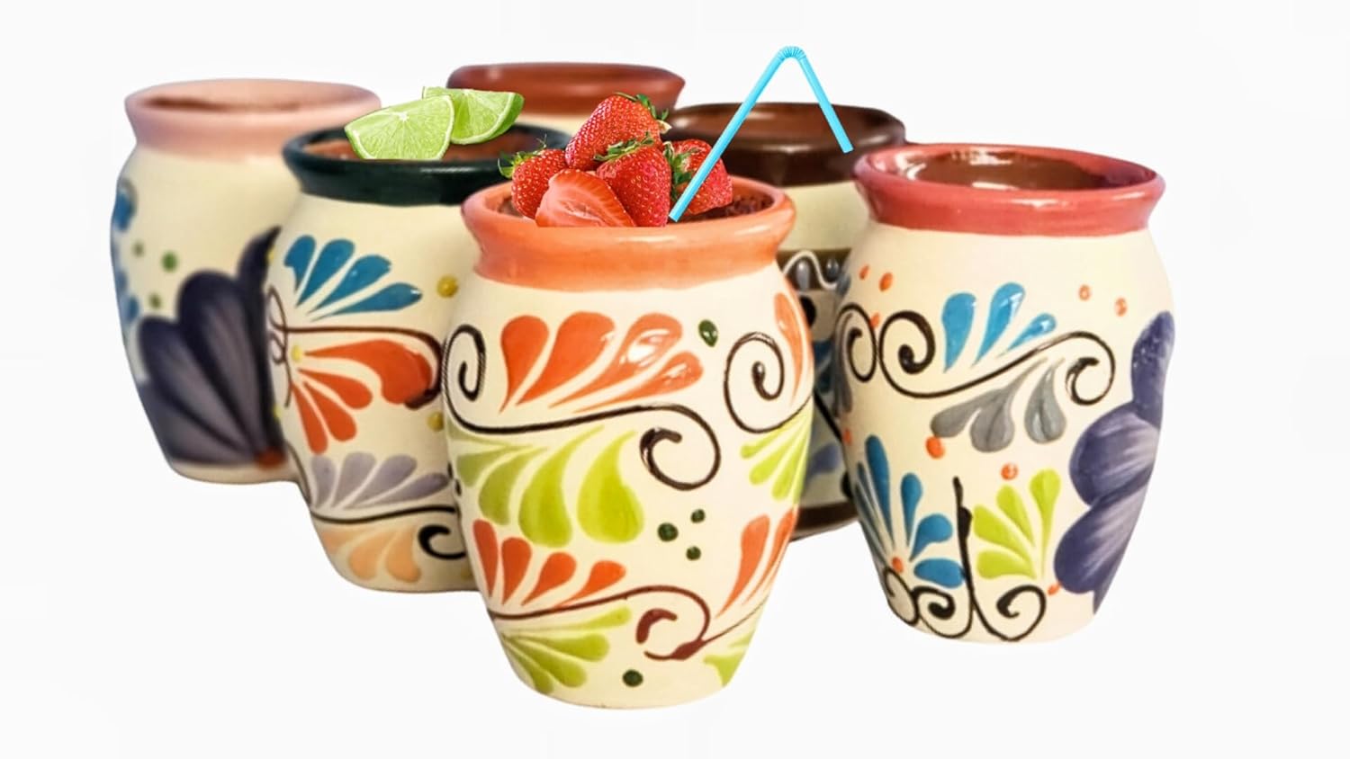 Aazon.co: Gejoy Pack Of 12 12oz Exican Terracotta Ugs Clay Cups Artisan Ade Coffee Ugs - View #10