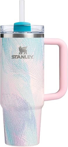 Miniatura 121 de STANLEY Quencher H2.0 Vaso Térmico con asa y pajilla, 64 onzas, tapa Flowstate de 3 posiciones, gran capacidad para viajes y deportes, vaso de acero