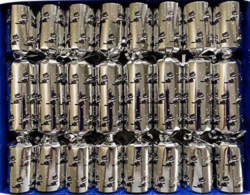 Crackers Ltd Set of 8 Fill Your Own Black Cat Design Silver Craquelins (Cat F1)