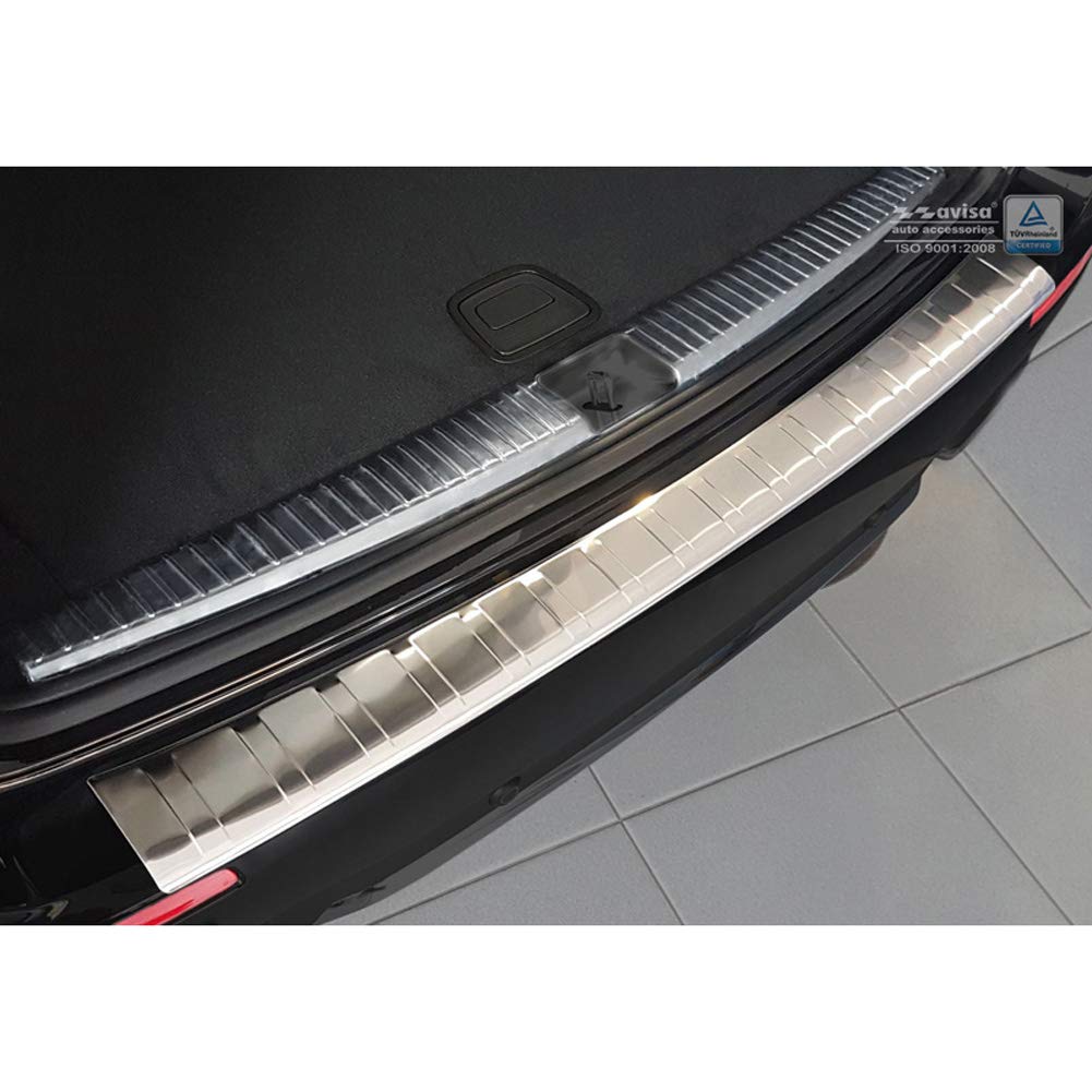 Avisa Protector del Parachoques Trasero Inoxidable Compatible con Mercedes Clase E W213 Kombi 2016- 'Ribs'