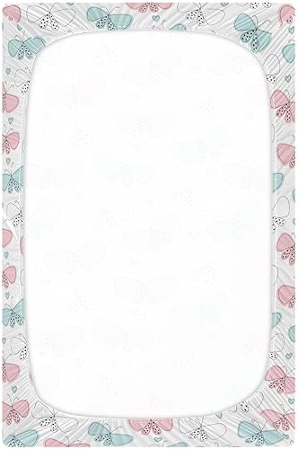 Miniatura 2 de Cartoon Butterfly Crib Sheets - Stretchy Fitted Crib Sheets for Boys Girls, Unisex Cozy Baby Crib Sheet 28 x 52 x 9 Inches