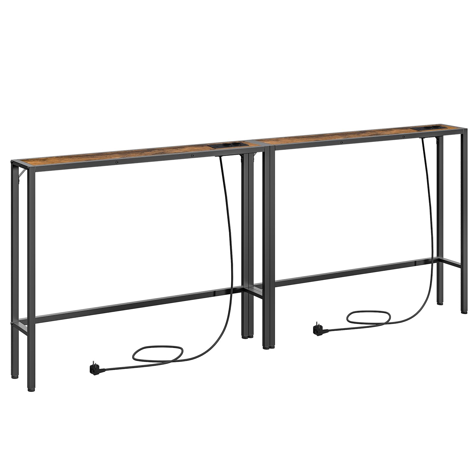 Set van 2 Smalle Console Tafels met Geïntegreerd Oplaadstation