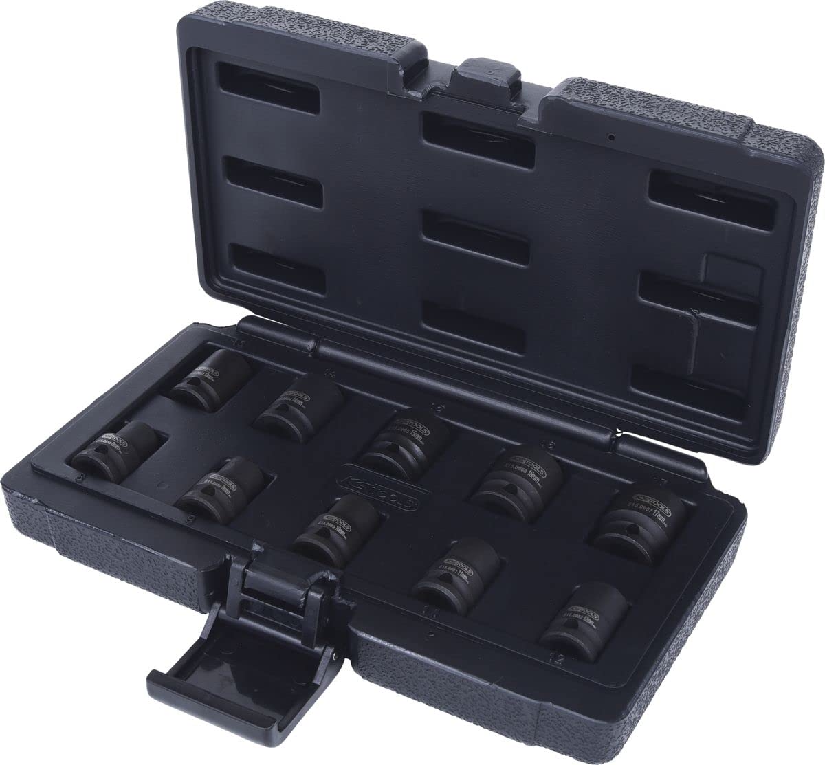 KS Tools 515.0950 Serie di Bussole Poligonali per Avvitatori ad Impulsi, Corte, 10 Pezzi8-17 mm, 3/8"