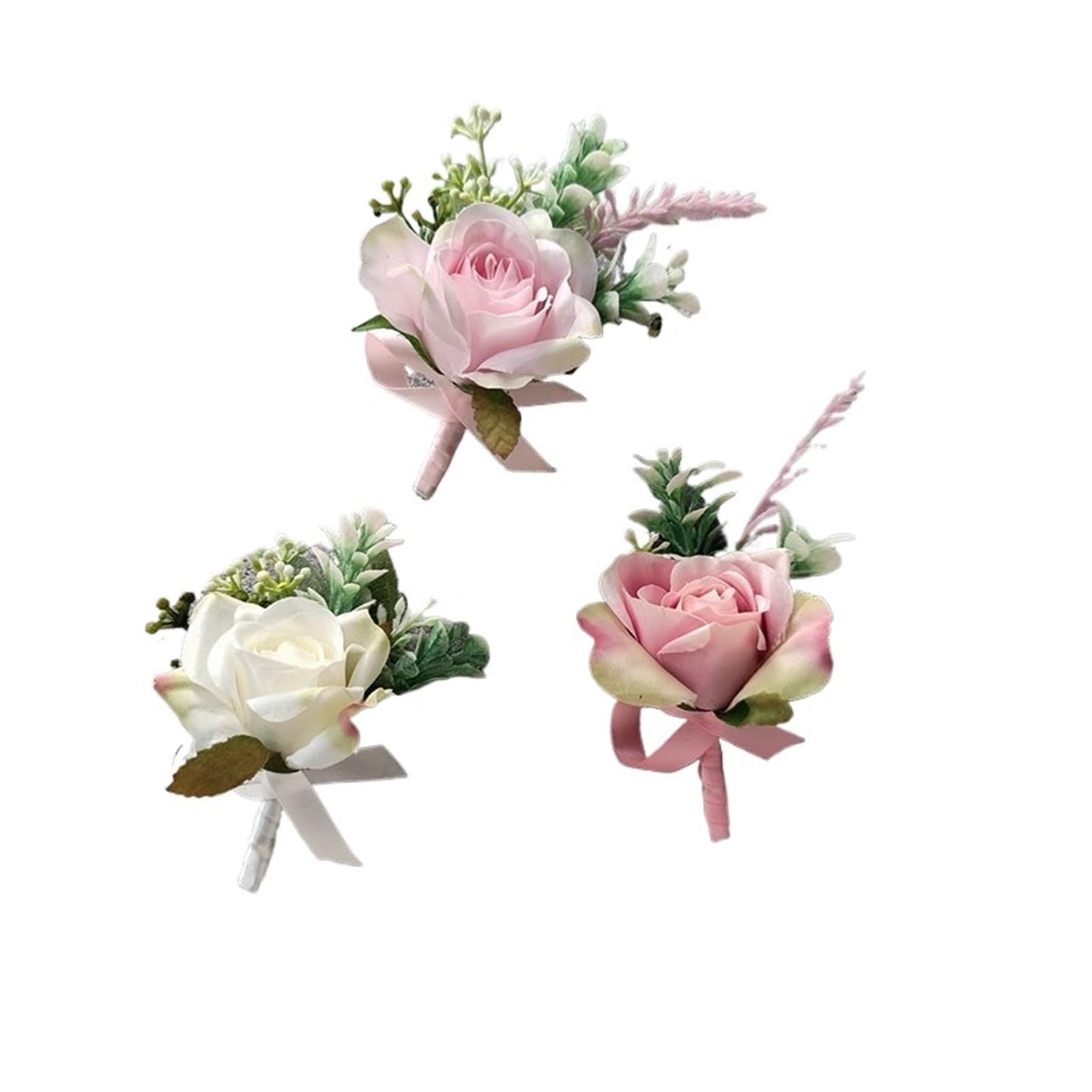 Handgelenk Corsage Bräutigam Corsage Hochzeit Boutonniere Rosa Rose Brosche Blumen Seide Anstecknadel Knopfloch Boutonniere for Gäste Ehe Zubehör(Boutonniere C)