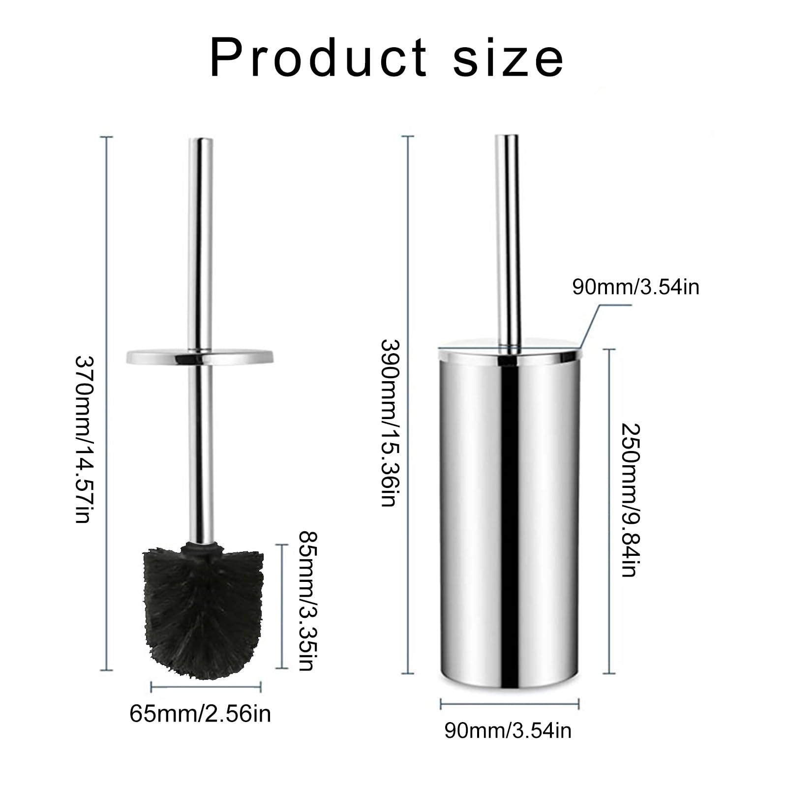 Cepillo de inodoro resistente con cerdas suaves, mango de silicona, diseño eficiente de soporte de suelo para una fácil limpieza del baño, herramienta de limpieza de inodoro duradera