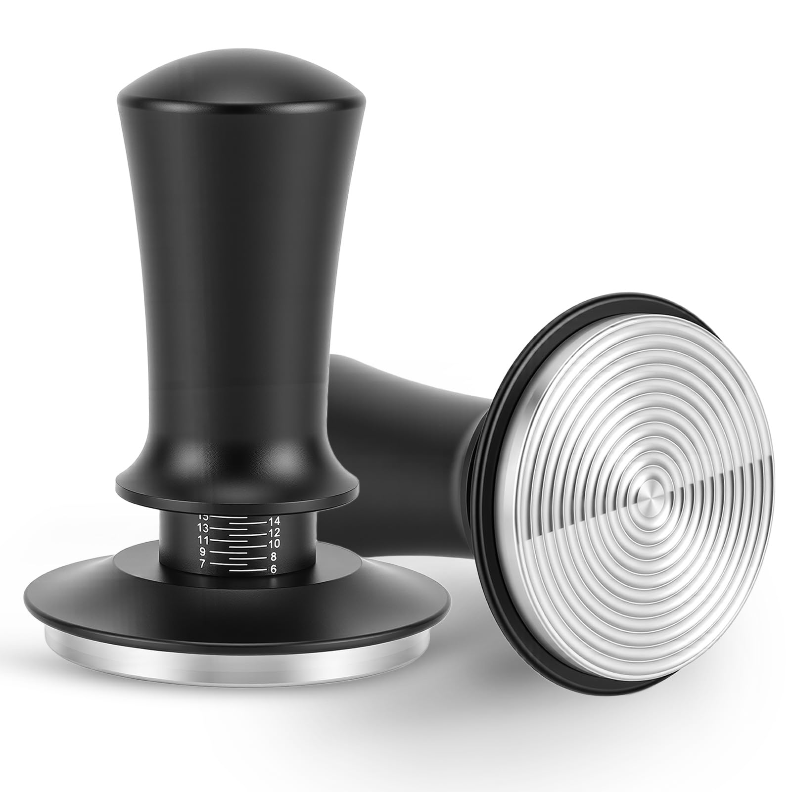 HISUEKIG Coffee Tamper 53mm, Spring Loaded Espresso Tamper with Stainless Steel Base, Tamper Fit 53.3 mm/53.5 mm/54 mm Portafilter, Coffee Machine Accessories