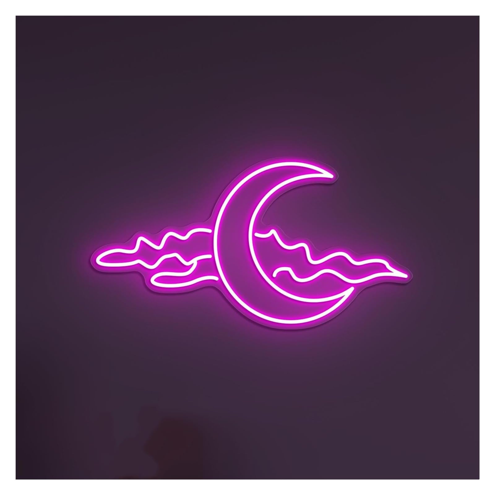 RONGCH Hanging Art Signs Moon and Cloud Neon Sign Dreamy Night Decor for Bedroom Nursery Cozy Home Spaces Room Game Pet Store Birthday Party 48cm