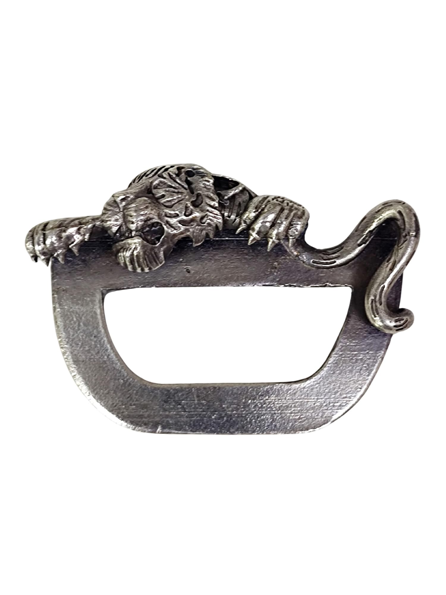 Elegant Oxidized Silver Royal Tiger Design Blazer Pocket Brooch for Men-image-15