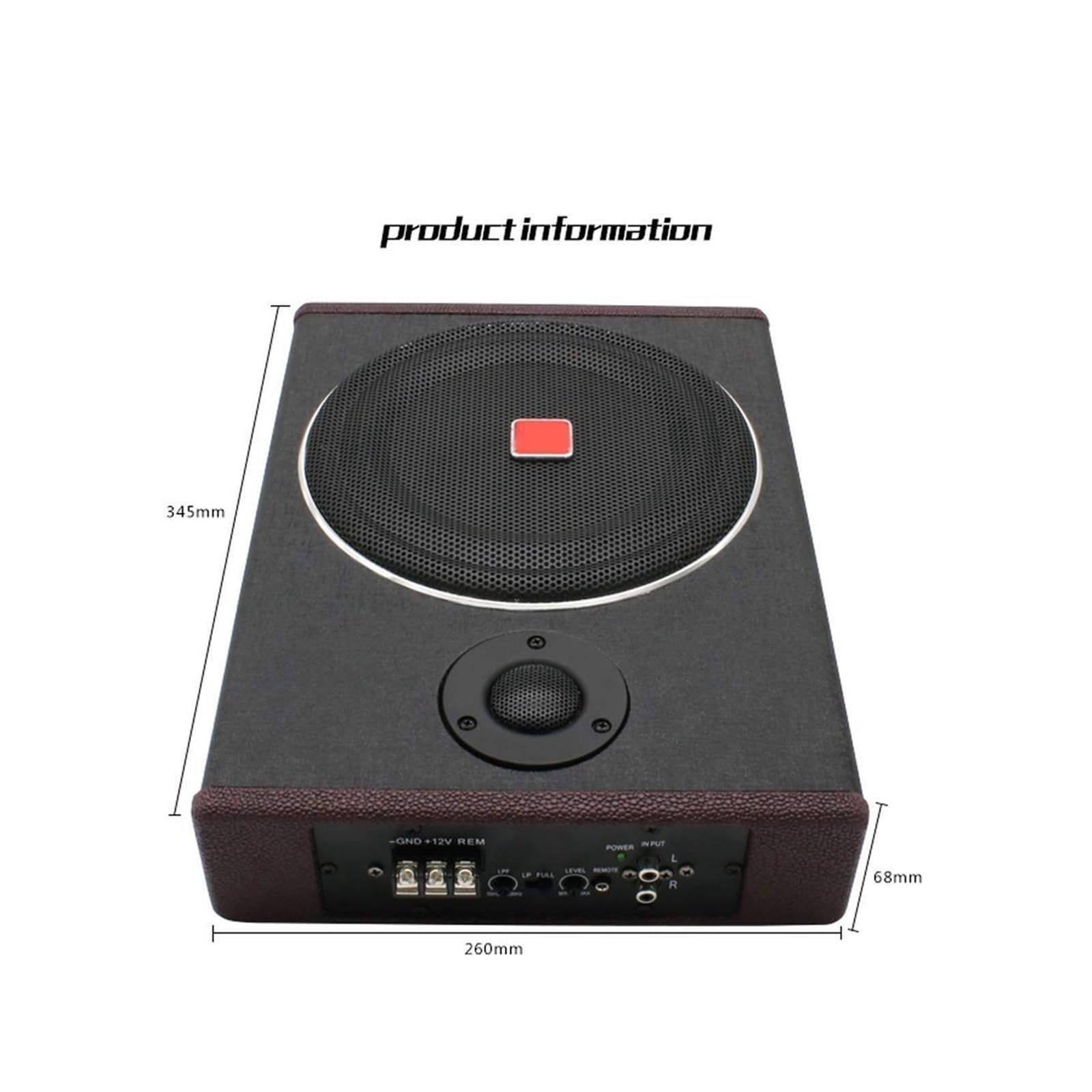 Wzmacniacz audio, 600W Samochodowy Ultracienki Subwoofer Aktywny Głośnik Pod Siedzeniem Stereo Moc Wzmacniacz HIFI do domowego majsterkowania(8inch 600W)