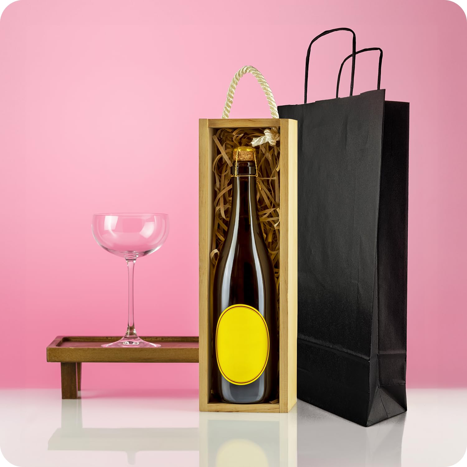 Netuno 200 Borse Carta Kraft con Manici marrone 18 x 8 x 38 cm Shopper Resistenti per Regali e Bottiglie borse portabottiglie packaging sacchetti regalo bottiglia buste carta per vino negozi