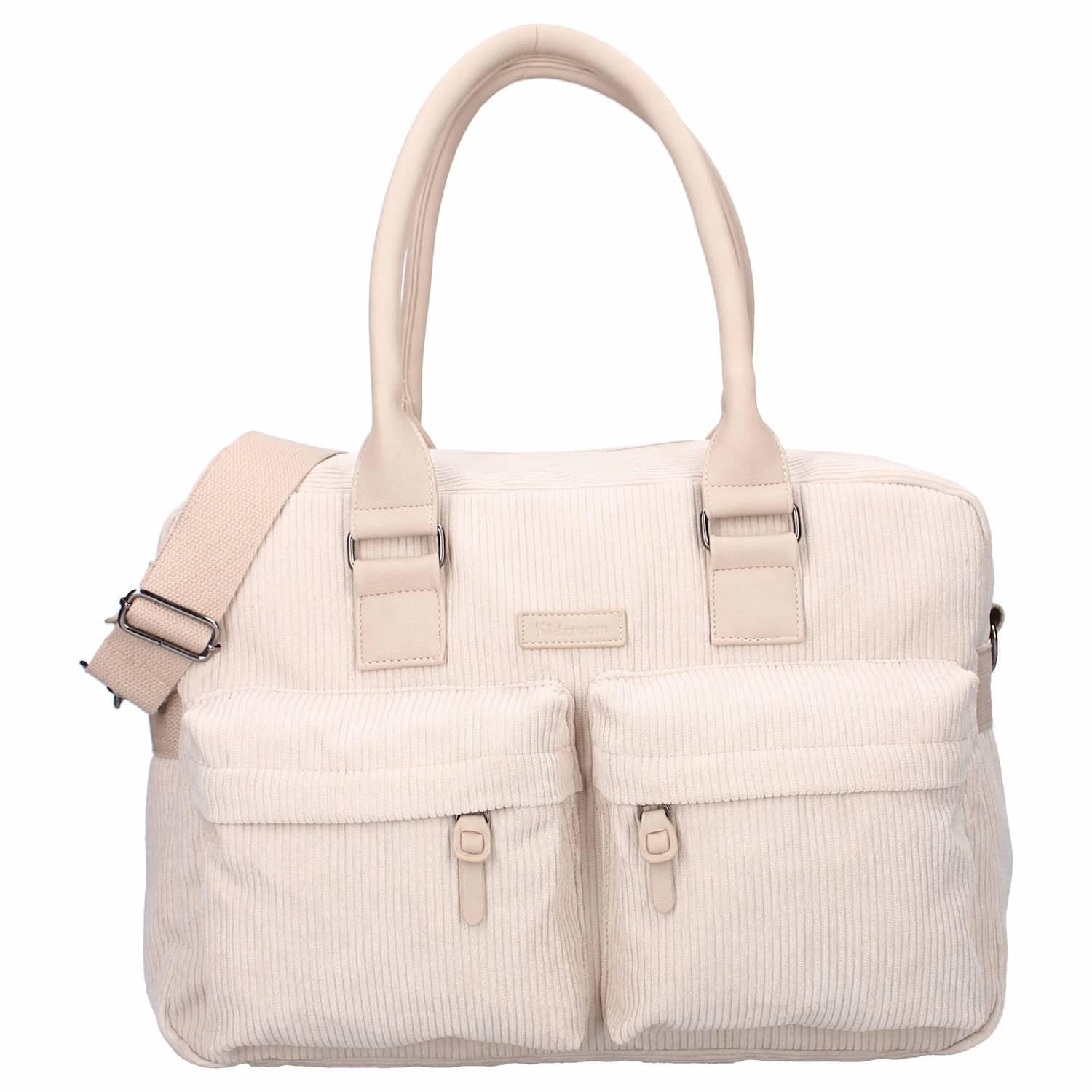 Kidzroom | Borsa fasciatoio in velluto a coste e materasso nomade - 28 x 40 cm Beige 28 x 40 cm