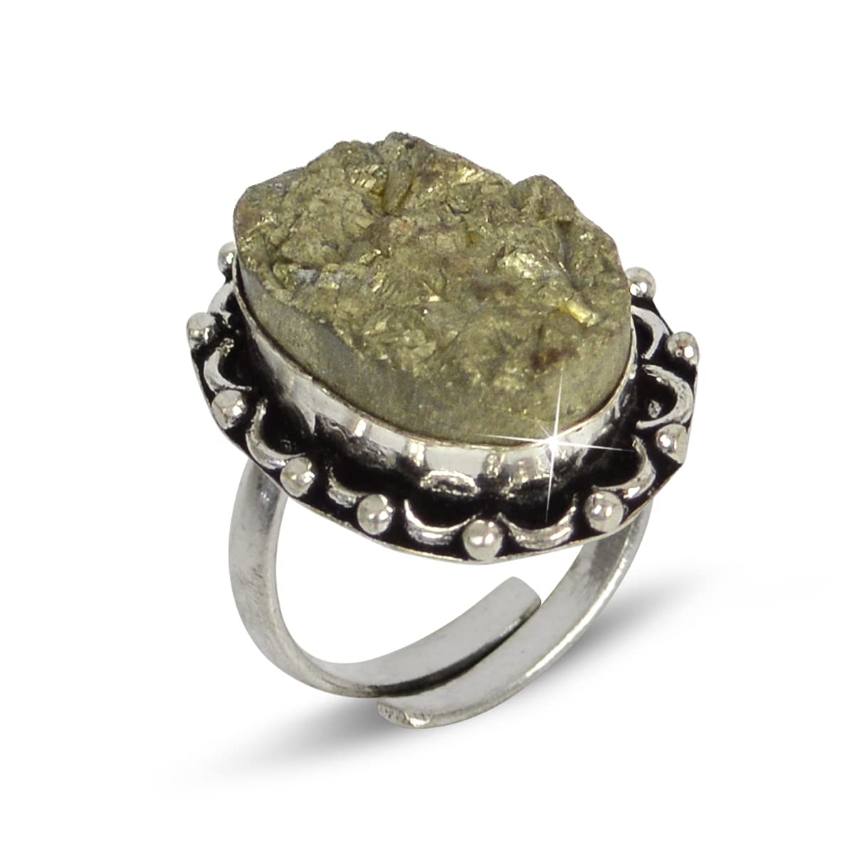 Reiki Crystal Products AAA Pyrite Stone Ring Natural Pyrite Raw Rough Gemstone Adjustable Ring (B0C37N42SS) Amazon Price History, Amazon Price Tracker