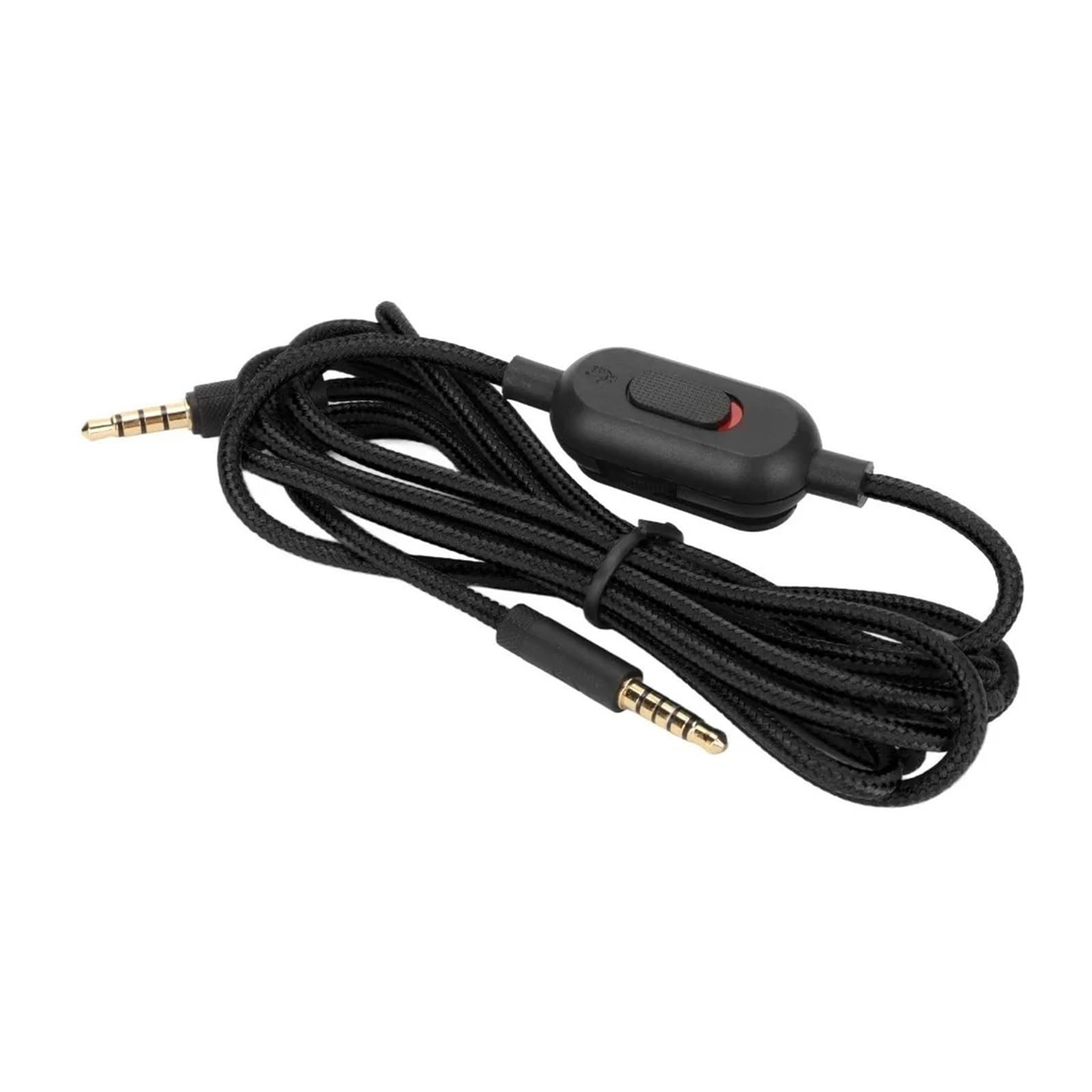 3,5 mm gamingowy zestaw słuchawkowy wymienny kabel nylonowy pleciony z przełącznikiem wyciszającym do Logitech G Pro G Pro X G433 G233 czarny (czarny)