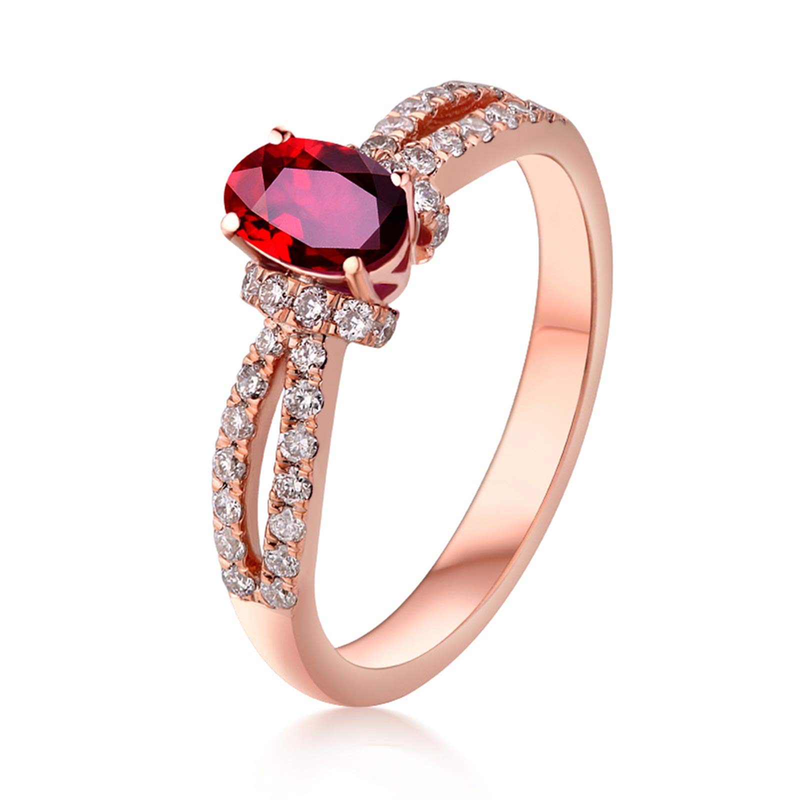 Beydodo Pierścionki partnerskie 750 diament z rubin 0,57/0,99 ct różowe złoto pierścionek zaręczynowy e 18 karatów (750) czerwone złoto, 63 cm (20,1 cala), colore: 0.57ct, cod. TLLWGZ3617