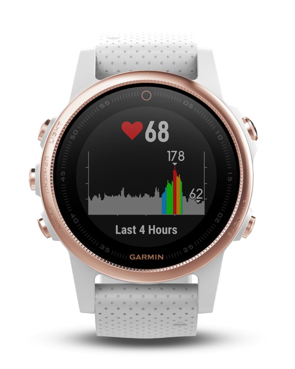 Garmin Fenix 5s Saphir [Inkl. Silikonarmband Weiß] 42mm Edelstahlgehäuse Roségold