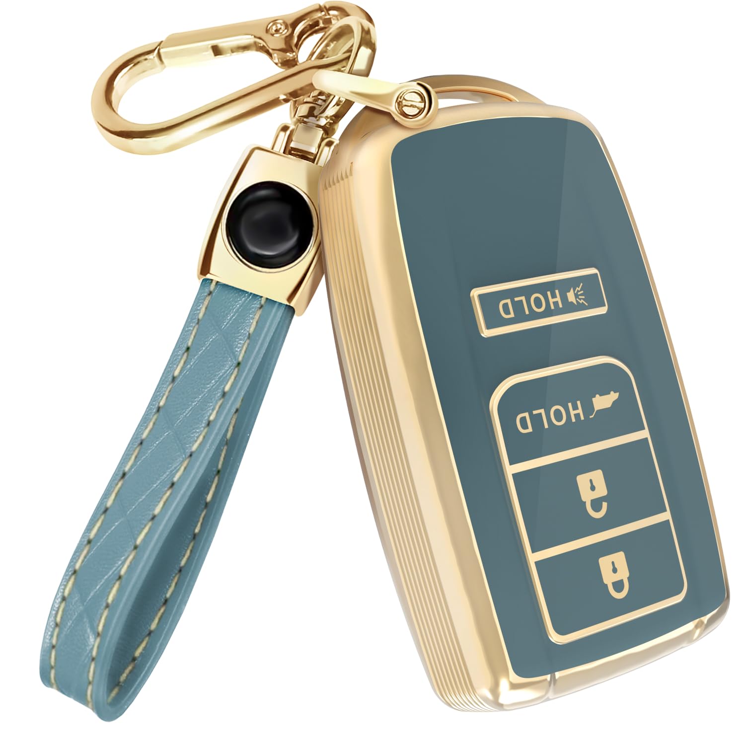 Photo 1 of Lucrum Compatible with Acura Key Fob Cover & Keychain - Blue and Gold
