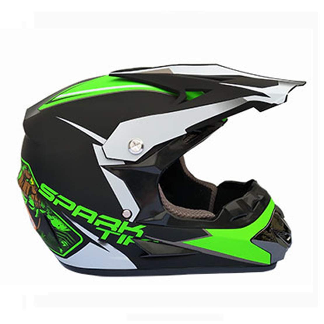 ATK Kask motocyklowy, kask motocrossowy, z szybą przednią, rękawice motocyklowe, standard ECE