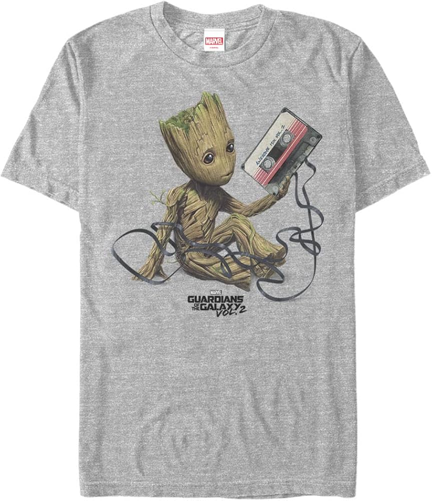 Marvel Big & Tall Groot Tape Men's Tops Short Sleeve Tee Shirt