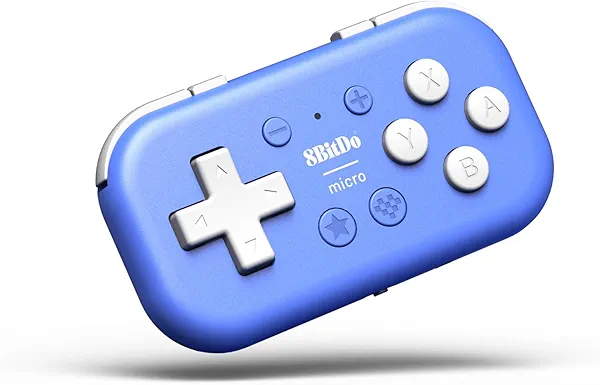 8Bitdo Micro Bluetooth Gamepad Pocket-sized Mini Controller for Switch, Android, and Raspberry Pi, Supports Keyboard Mode (Blue)