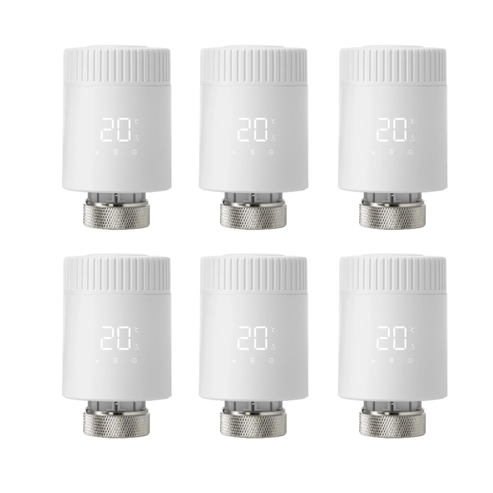 Attuatore Termostatico For Radiatore Smart TRV Valvola Termostatica Controllo Remoto Programmabile Regolazione Automatica(6pcs)
